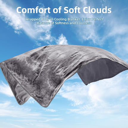 Cooling Blanket Queen Size (90"x90"), Cooling Blankets for Hot Sleepers, Absorbs Heat to Keep Adults Cool For Summer Nights Sweats, Thin Cold Lightweight Blanket for Couch Bed, All Season Use.