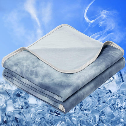 Cooling Blanket King Size for Hot Sleepers Light Blue.