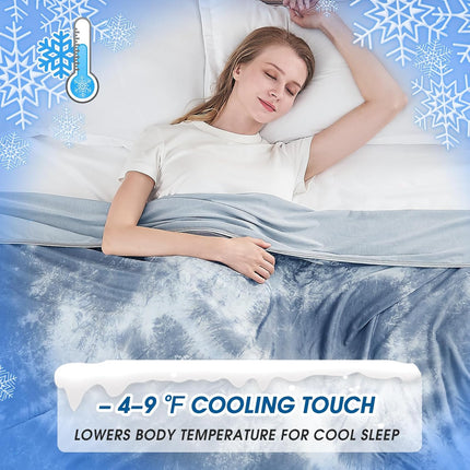 Cooling Blanket King Size for Hot Sleepers Light Blue.