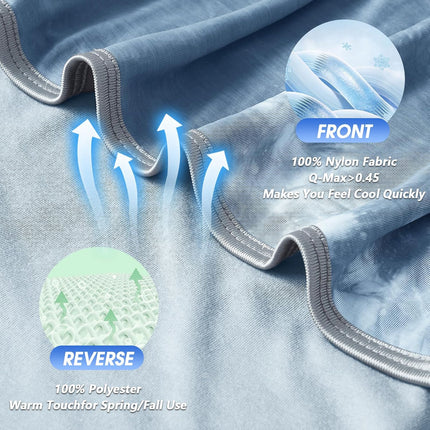 Cooling Blanket King Size for Hot Sleepers Light Blue.
