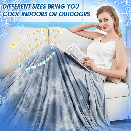 Cooling Blanket King Size for Hot Sleepers Light Blue.