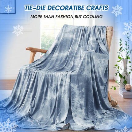 Cooling Blanket King Size for Hot Sleepers Light Blue.