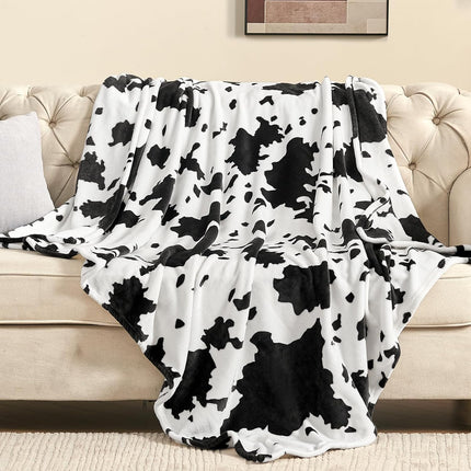 Cow Print Blanket, Fuzzy Cow Print Throw Blankets for Couch, Cow Throw Blanket for Adults, Soft Warm Plush Cow Blanket, Cute Flannel Fleece Throw Blankets, 40''x60''.