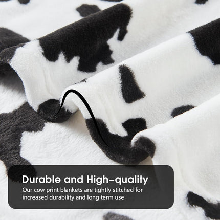 Cow Print Blanket, Fuzzy Cow Print Throw Blankets for Couch, Cow Throw Blanket for Adults, Soft Warm Plush Cow Blanket, Cute Flannel Fleece Throw Blankets, 40''x60''.