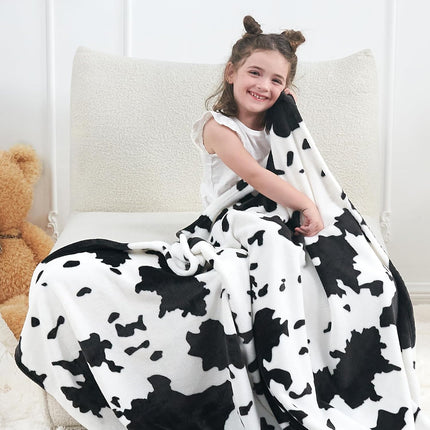 Cow Print Blanket, Fuzzy Cow Print Throw Blankets for Couch, Cow Throw Blanket for Adults, Soft Warm Plush Cow Blanket, Cute Flannel Fleece Throw Blankets, 40''x60''.
