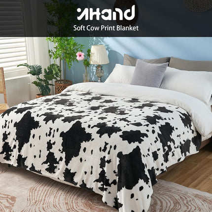 Cow Print Blanket, Fuzzy Cow Print Throw Blankets for Couch, Cow Throw Blanket for Adults, Soft Warm Plush Cow Blanket, Cute Flannel Fleece Throw Blankets, 40''x60''.