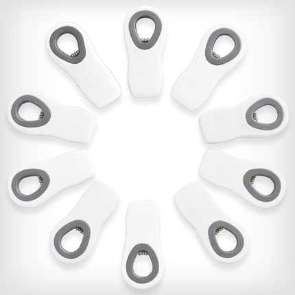 Bag Clips with Magnet- Food, Chip, Bag Clips for Food Storage with Airtight Seal Grip for Bread, Snack and Food Bags (White, Pack of 10).