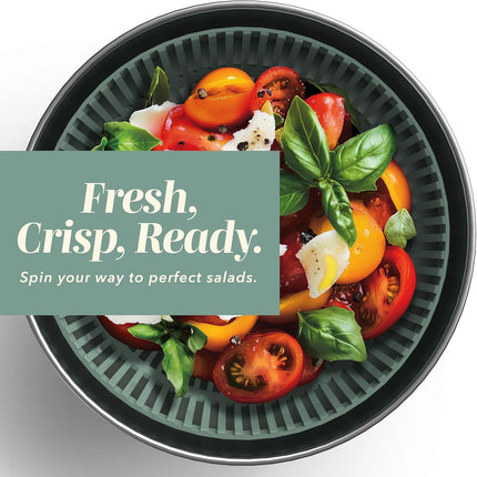 Stainless Steel Salad Spinner - 5 Qt. Lettuce Washer And Vegetable Spinner Dryer for Easy Salad Prep - Non Slip Base with Pull Handle - Auto Stop Brake System, Stain and Odor Resistant.