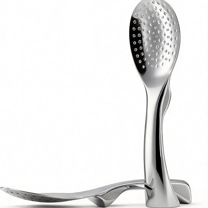 18/8 Stainless Steel Rice Paddle, Non-Stick Rice Spoon, Mirror Finish, Stand-Up Design, Serving Spoon for Kitchen- 7.9-inch Long.
