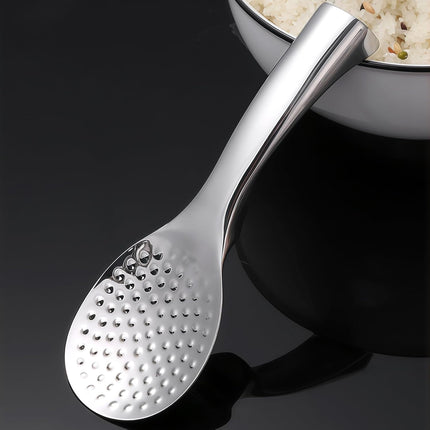18/8 Stainless Steel Rice Paddle, Non-Stick Rice Spoon, Mirror Finish, Stand-Up Design, Serving Spoon for Kitchen- 7.9-inch Long.