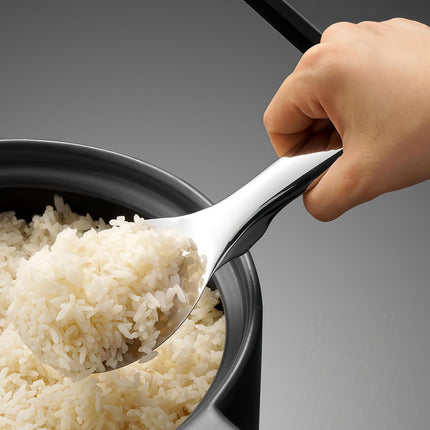 18/8 Stainless Steel Rice Paddle, Non-Stick Rice Spoon, Mirror Finish, Stand-Up Design, Serving Spoon for Kitchen- 7.9-inch Long.