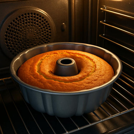 10-Inch Nonstick Cake Pan, Fluted Tube Pan for Pound Cakes, Muffins, Angel Food Cake, Coffee Cake, and More – Easy Release, Dishwasher Safe, Oven Safe, Heavy Duty.