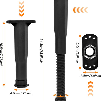 6PCS Bed Frame Support Legs Adjustable (7.75"-13.5") - Heavy Duty for Maximum Stability in Dresser, Table, Chair, Sofa, and Cabinet Furniture.