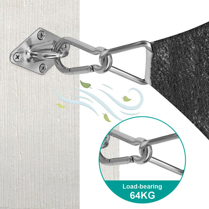Sun Shade Sail Hardware Kit 6 Inch for Rectangle & Triangle Shade Sail Install, Stainless Steel Shade Sail Fixing Accessories for Outdoor Patio Canopy Garden, Heavy Duty Awning Attachment Set (44 Pcs).