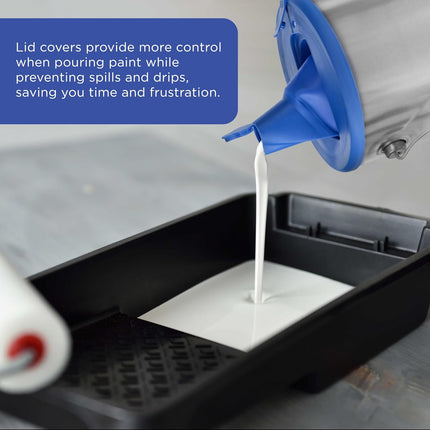 Master Elite Paint Can Lid Cover and Pouring Spout for 1-Gallon Containers, 2 Pack - Secure Seal with Built-in Spout to Pour Easy, Prevents Messes, Spills, Drips, Splatter - Paint Storage Lid.
