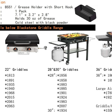 Professional Replacement Blackstone Griddle 17, 22, 28, 30 & 36 inches Grease Cup Foil Tray pan.