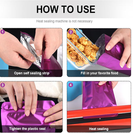 4"x6" 120pcs Mylar Bags for Food Storage,Smell Proof Bag Resealable Food Storage Bags for Small Business, Stand-up Foil Pouch Packaging Treat Snack Packing for Self Sealing (White).