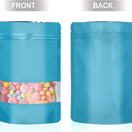 120pcs Mylar Bags for Food Storage+120pcs Holographic Packaging Bags（blue）.