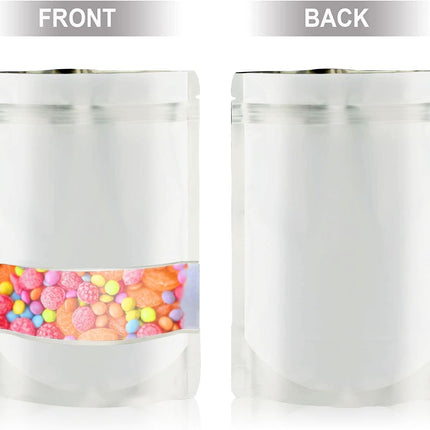120pcs Mylar Bags for Food Storage+120pcs Holographic Packaging Bags（white）.