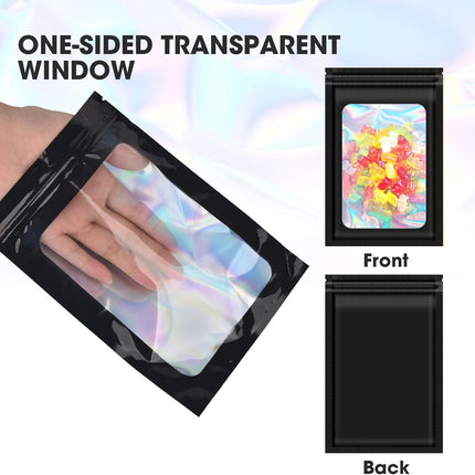 120pcs Mylar Bags for Food Storage+120pcs Holographic Packaging Bags.