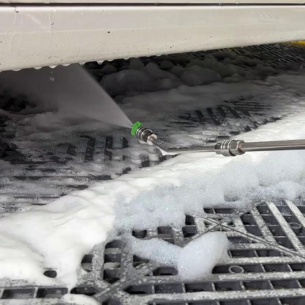 Pressure Washer Extension Wand - Gutter Cleaner Attachment - 30°, 90°, 120° Curved Rod, 1/4" Quick Connect, 4000 PSI.