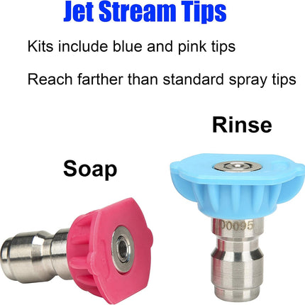Pressure Washer Accessories Kit, 7 Power Washer Nozzle Tips, Quick Connecting Pivoting Coupler, 1/4 inch, 4500 PSI, 8-Pack.