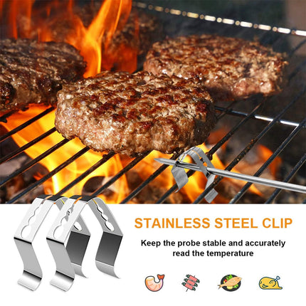 2 Pack Replacement Part for Camp Chef Meat Probes, Smoker Grill Temperature Sensor, Pellet Grills Accessories with Stainless Steel Probe Clip 2pc 1.