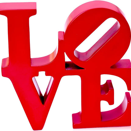 Valentine's Day Rose Gift, Love Word Art Resin Tabletop Décor, Red Contemporary Romantic Gifts, Freestanding Home Decoration.