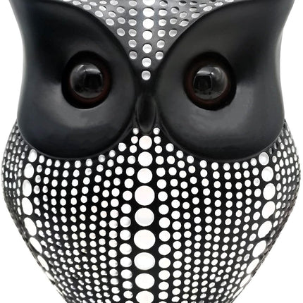 Resin Owl Statue Home Decor - Black Owl Sculpture, Bird Statue, Small Accents for Bedroom, Office, Garden, Bookshelf, TV Stand Figurines(Black).