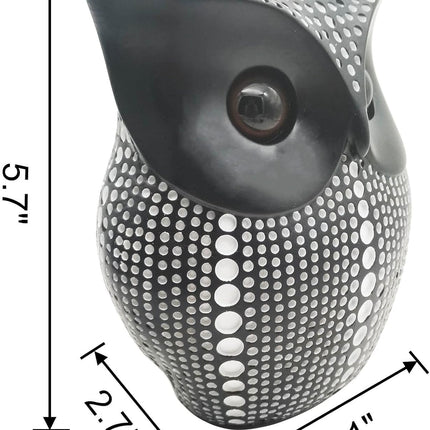 Resin Owl Statue Home Decor - Black Owl Sculpture, Bird Statue, Small Accents for Bedroom, Office, Garden, Bookshelf, TV Stand Figurines(Black).