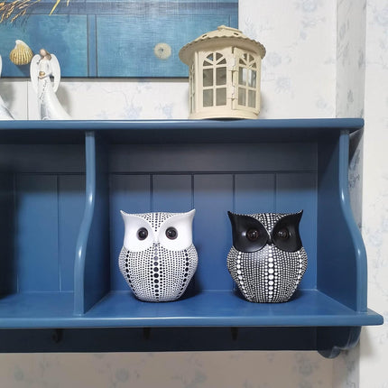 Resin Owl Statue Home Decor - Black Owl Sculpture, Bird Statue, Small Accents for Bedroom, Office, Garden, Bookshelf, TV Stand Figurines(Black).