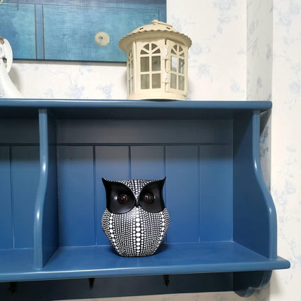 Resin Owl Statue Home Decor - Black Owl Sculpture, Bird Statue, Small Accents for Bedroom, Office, Garden, Bookshelf, TV Stand Figurines(Black).