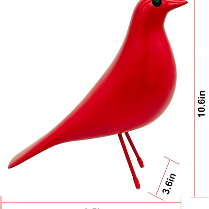 Mid Century House Bird - Sculpture Replica,Mid Century Desk Modern Decor, Pigeon for Desk, Mid Century Decor Statue(Red).