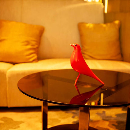 Mid Century House Bird - Sculpture Replica,Mid Century Desk Modern Decor, Pigeon for Desk, Mid Century Decor Statue(Red).