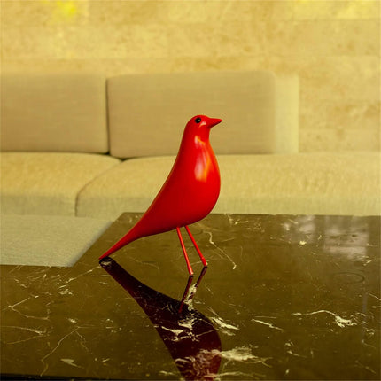 Mid Century House Bird - Sculpture Replica,Mid Century Desk Modern Decor, Pigeon for Desk, Mid Century Decor Statue(Red).