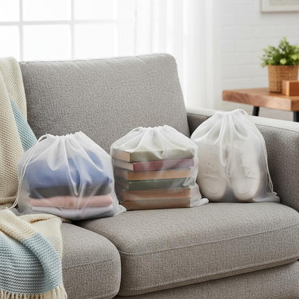 100Pcs Purse Dust Bags for Storage Drawstring Purse Covers Storage Bags for Dust and Storages 11in X 15in Breathable Non-woven Fabric Storages Pouch String Bag Travel Shoe Bag Handbag Covers.