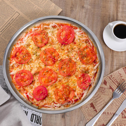 Vin Beauty 4 Pack 13 Inch Deep Dish Pizza Pan Stainless Steel Round Pizza Tray for Oven, Deep Dish Metal Stainless Steel Pie Pan Baking for Oven Cookie Cake, Dishwasher Safe.