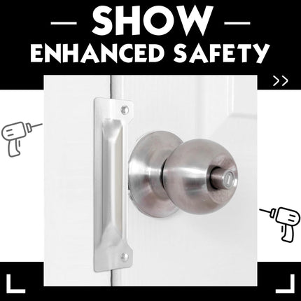 Landhoow 6 Pcs 3" x 11" Latch Guard Plate Cover Electroplated Carbon Steel Door Latch Cover Latch Protector Door Security Strike Plate Against Forced Entry Easy to Install for Outswinging Doors.
