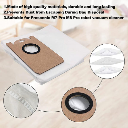 10 Pack Dust Bags for iHome AutoVac Nova S1 Pro, iHRVS1PRO-3BLK, iHRV6-BLK, iHRV7-SLK, iHRV13-BLK,iHRV14-BLK Robot Vacuum Replacement Accessory Parts.