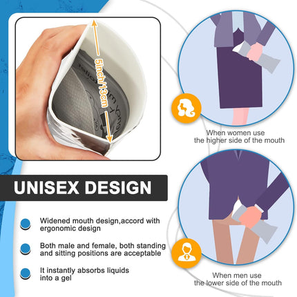 Amylove 100/150 Pcs Disposable Pee Bags Bulk 700cc Portable Urine Bags Men Women Emergency Toilet Traffic Jam Vomit Pouches for Camping Road Trip Driver Travel Outdoor Pregnant Patient.