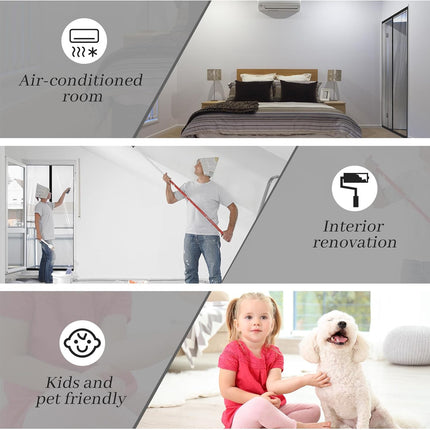 Amylove Zipper 60 x 102 Inch Dust Barrier Door Kit Construction Door Barrier 5 x 8.5 ft Reusable Plastic Curtain Cover Containment Standard Doorway Temporary Wall Screen Sheeting for Bathroom Hallway.