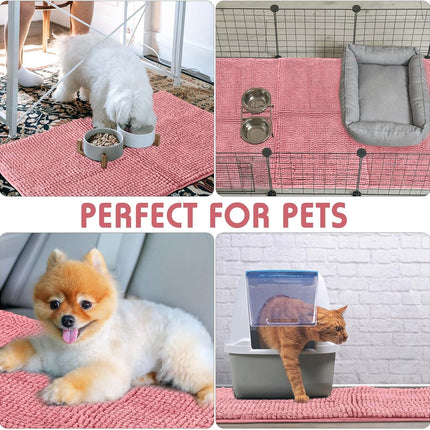Amylove 4 Pcs Guinea Pig Cage Liner Washable Fleece Pee Pads Pet Dog Cat Bedding Training Mat for Small Animal Guinea Pig Puppy Bunny Hamster(16 x 24 Inch,Rectangular,Pink).