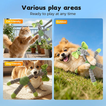 Linen Safari Companions Dog Toys, Durable Toy with Squeaker for Small Medium Large Dogs, Chew Resistant Animal Shaped Toys Aggressive Chewers Puppy Anxiety Relief (Elephant) Elephant.