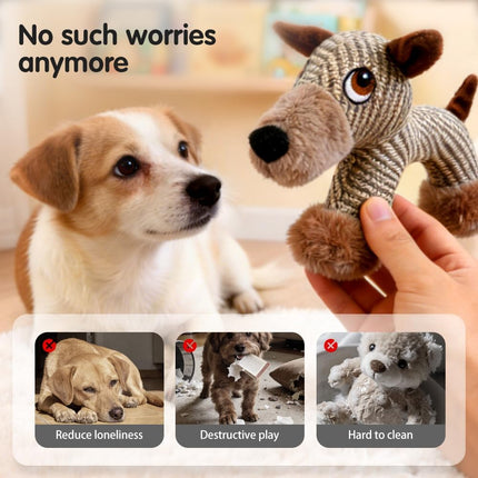 Indestructible Plush Dog Toy for Aggressive Chewers, Boredom Relief Squeaker Chew with Double Fabric, Durable Crocodile Teething Large Medium Small Dogs (Blue) Blue.