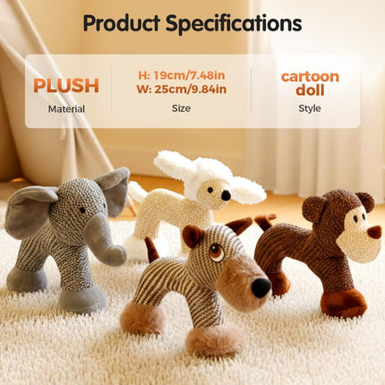 Indestructible Plush Dog Toy for Aggressive Chewers, Boredom Relief Squeaker Chew with Double Fabric, Durable Crocodile Teething Large Medium Small Dogs (Blue) Blue.