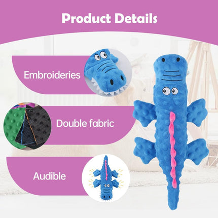 Interactive Dog Toys, 2026 New Cute Squeaky Chew Toys for Dogs, Durable Soft Plush with Squeaker Aggressive Chewers Small Medium Large Breed Dogs (Blue) Blue.