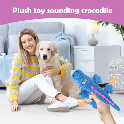 Interactive Dog Toys, 2026 New Cute Squeaky Chew Toys for Dogs, Durable Soft Plush with Squeaker Aggressive Chewers Small Medium Large Breed Dogs (Blue) Blue.