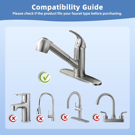Pull Out Sink Sprayer Head Replacement, 2 Function Kitchen Sink Faucet Head, G1/2 or 13/16 Inch Thread Faucet Head Kitchen Tap Sprayer Spout, Chrome.