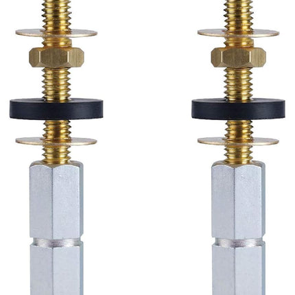 2 Pack Toilet Tank to Bowl Bolt Kits, Heavy Duty Bolts Toilet Bolts for Tank Solid Brass with Extra Long Nuts Easy to Install and Double Gaskets for Fastening.