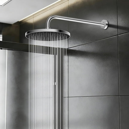 16 Inch All Metal Shower Extension Arm, Extra Long Extender with Flange, Stainless Steel Rainfall Shower Arm Water Outlet, Wall Mounted Shower Head Extender, Chrome.